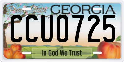 GA license plate CCU0725