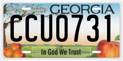 GA license plate CCU0731