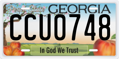 GA license plate CCU0748