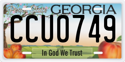 GA license plate CCU0749