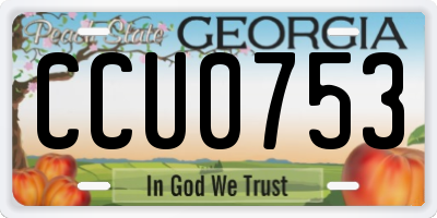 GA license plate CCU0753