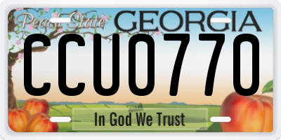 GA license plate CCU0770