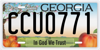 GA license plate CCU0771