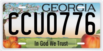 GA license plate CCU0776