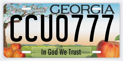 GA license plate CCU0777
