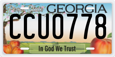 GA license plate CCU0778