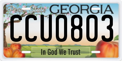 GA license plate CCU0803