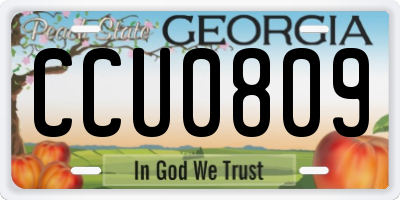 GA license plate CCU0809