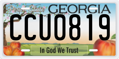 GA license plate CCU0819