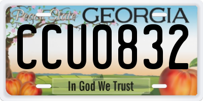GA license plate CCU0832