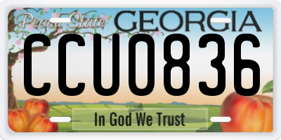 GA license plate CCU0836