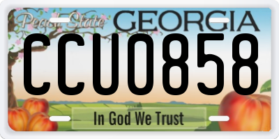 GA license plate CCU0858