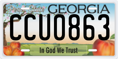 GA license plate CCU0863