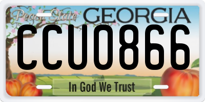GA license plate CCU0866