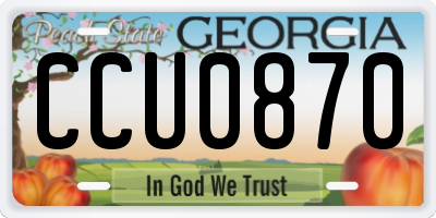 GA license plate CCU0870
