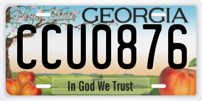 GA license plate CCU0876