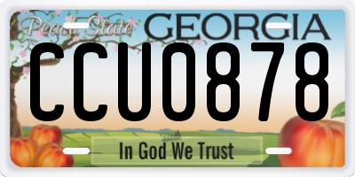GA license plate CCU0878