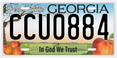 GA license plate CCU0884