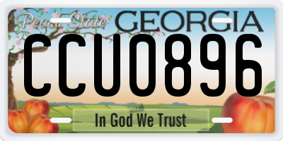 GA license plate CCU0896