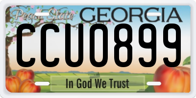 GA license plate CCU0899