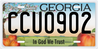 GA license plate CCU0902