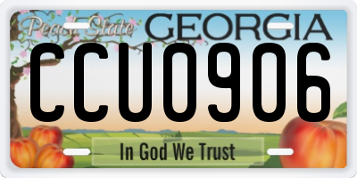 GA license plate CCU0906