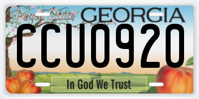 GA license plate CCU0920