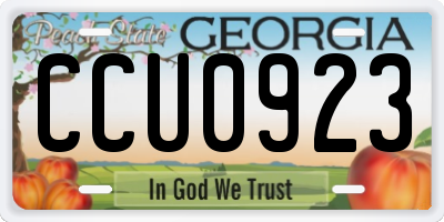 GA license plate CCU0923