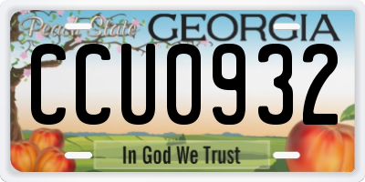 GA license plate CCU0932