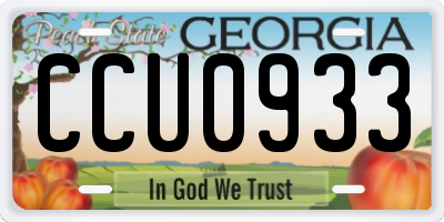 GA license plate CCU0933