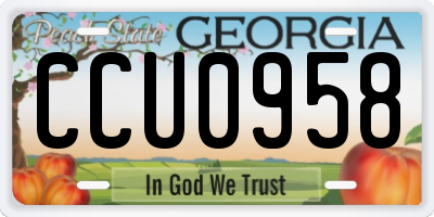 GA license plate CCU0958