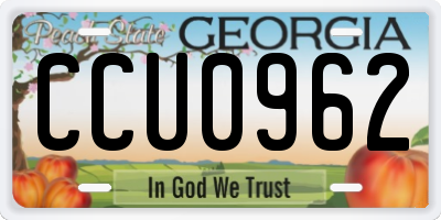 GA license plate CCU0962