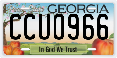 GA license plate CCU0966