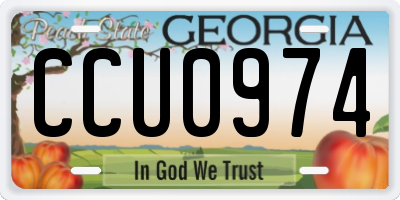GA license plate CCU0974