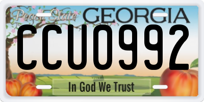 GA license plate CCU0992