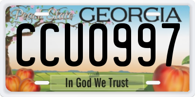GA license plate CCU0997