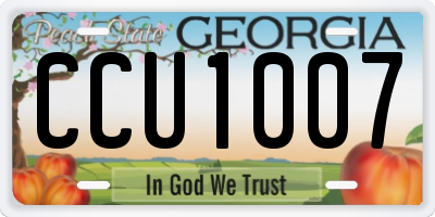 GA license plate CCU1007