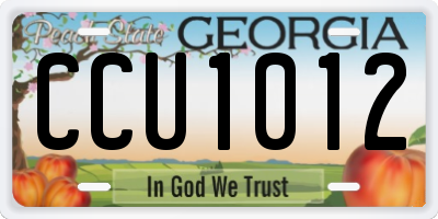 GA license plate CCU1012