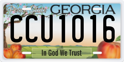 GA license plate CCU1016