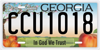GA license plate CCU1018