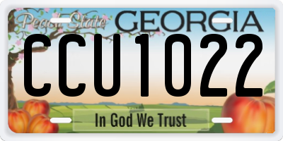GA license plate CCU1022