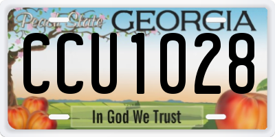 GA license plate CCU1028
