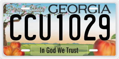 GA license plate CCU1029