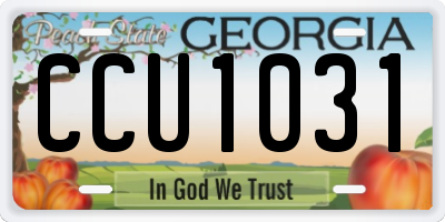 GA license plate CCU1031