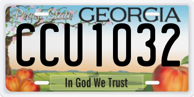 GA license plate CCU1032