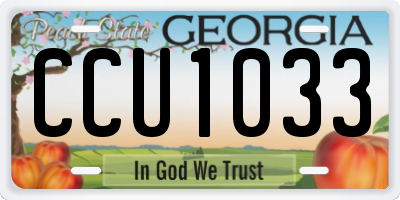 GA license plate CCU1033
