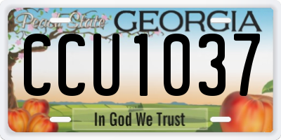 GA license plate CCU1037