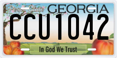 GA license plate CCU1042