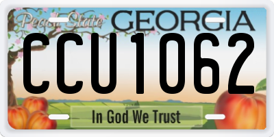 GA license plate CCU1062