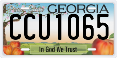 GA license plate CCU1065